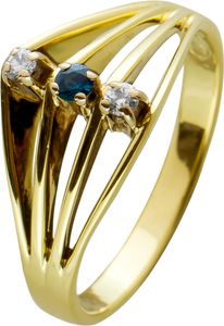 Antiker Diamant Saphir Ring mit Brillanten  17