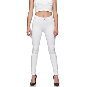 Glamexx24 Damen Stretch Hose Skinny Fit Jegging High-Waist Regular Stoffmischung Hose-Farbe: Weiß -Größe: 38
