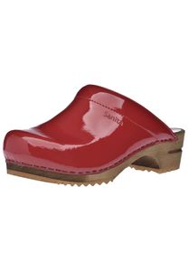 Sanita Wood-Classic Patent Open Clog Red Gr.40