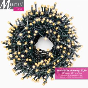 Meisterhome® LED Weihnachten Lichterkette Tannenbaum innen/außen Warmweiß - 400 LEDs - 30m + 5m Zuleitung