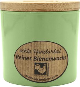 Bienenwachskerze im Trendglas, Salbei, 100% reines Bienenwachs, KERZENFARM HAHN, 70/70 mm, Brenndauer ca. 17h