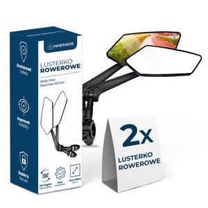 Lusterko rowerowe MM Brands Ebike - lusterko wsteczne na kierownicę - regulacja 360 stopni - lewe i prawe - 2 szt.