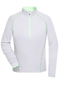 Langarm Funktionsshirt für Fitness und Sport white/bright-green, Gr. XXL