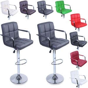 TRESKO® Sada 2 barových židlí šedá s područkami Opěrka barové židle Pultová židle