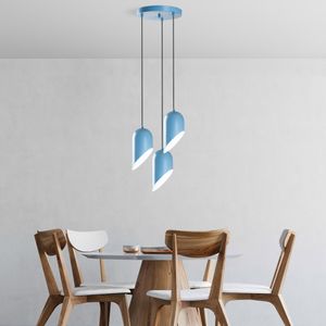 Opviq, Kesik - 6176 - 3 - Light Blue, Kronleuchter, METALLKÖRPER, Hellblau, 121 x 30 x 30 cm