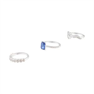 Lovisa - Silber Baguette Saphir Diamante Ring Stack SM