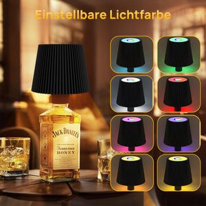 7MAGIC LED Flaschenlampe Dimmbare Tischleuchte, IP54 Kabellose Touch Flaschen-lampe, 4000 mAh mit RGB Kreative flaschenlichter für Innen und Außen, Restaurant & Bar