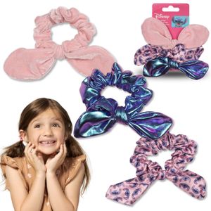 Stitch Scrunchies mit Schleife, Haargummis 3er Set