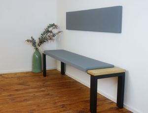 L Klemm-Kissen / Sitz-Kissen 115cm breit weich gepolstert - verrutscht nicht - viele Farben, Farbe:grau