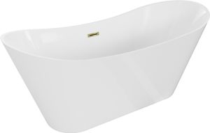 Mexen Celia freistehende Badewanne 170 x 75 cm, weiß, mit Überlauf gold - 52331707500-50