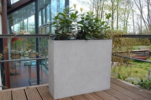 Pflanzkübel Raumteiler Fiberglas Elemento", Beton-Design, Grau - 88x30x75 cm"