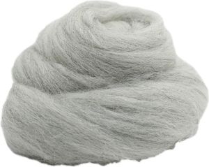 Filzwolle zum Trockenfilzen und Nassfilzen - Farbe Hellgrau-Meliert 20gr.