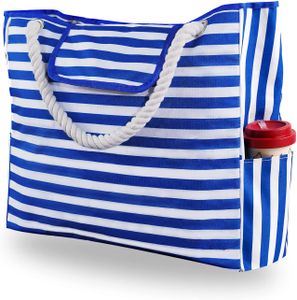 Damen Strandtasche Große, XXL Familie Segeltuch Umhängetasche, Beach Bag für Reisen, Strand, Schwimmbad
