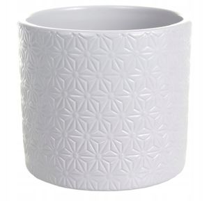 Ceramiczna obudowa doniczki cylinder biały 15 cm