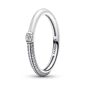 Pandora Me 192528C02 Doppelring Damen Pavé & Weiß Zirkonia Sterlingsilber Gr. 60