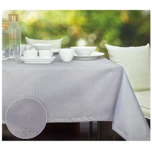 heimtexland ® Textile Outdoor Garten Tischdecke schmutz- und wasserabweisend waschbar Gartentischdecke Typ784 Grau 130 x 160 cm