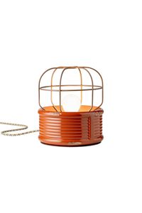 Tischleuchte Keramik E27 D: 21 cm rund 24 cm hoch Orange Shabby Antik Retro Käfigschirm Keramikleuchte