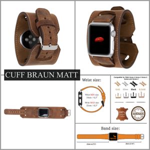 Samsung Watch Armbänder aus echtem Leder Hochwertige  vielseitige Accessoires 20mm Watch Band Cuff Braun Matt