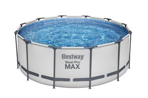 Bestway® Steel Pro MAX™ Rámový bazén kompletný set s filtračným čerpadlom Ø 366 x 122 cm, svetlosivý, okrúhly