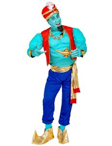 Flaschengeist "Genie" Kostüm für Herren - Blau | Aladdin Märchen Film Größe: XL