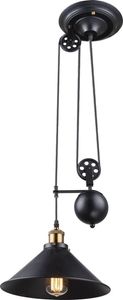 Globo Lighting Hängeleuchte Metall kupferfarben, altmessing, Kabel PVC Schwarz, Höhenverstellbar, 2 Rollen, 90-180 cm, ø: 300mm, H: 1800mm, exkl. 1x E27 60W 230V