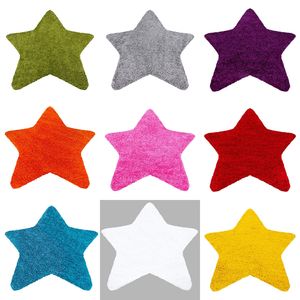Hochflor Shaggy Teppich Kinderzimmer Sternform verschiedene Farben und größen, Farbe:Grün, Grösse:160 cm Stern
