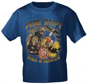 T-Shirt mit Print - Feuerwehr - 10588 - versch. Farben zur Wahl - Gr. S-2XL Color - Navy Größe - M