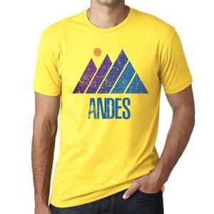 Herren Grafik T-Shirt Gebirgsanden – Mountain Andes – Öko-Verantwortlich Vintage Jahrgang Kurzarm Lustige Druck Geburtstag Geschenk Mann