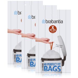 Brabantia Müllbeutel mit Zugband 40 Einzelbeutel X 10-12 L (3er Pack)