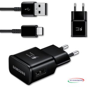 Original Samsung Ladegerät + Schnellladekabel für Galaxy S10+ S20 S21 S22+ Note 10 Schwarz