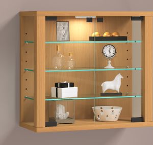 VitrosaS Vitrinenschrank wandhängend 2 Türen buche.
