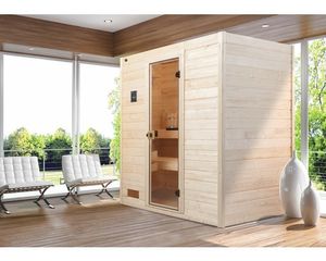Massivholzsauna Weka Valida GT Gr.2 inkl. 4,5 kW Ofen u.digitaler Steuerung ohne Fenster mit Ganzglastüre aus Klarglas Massivholzsauna Weka Valida GT Gr.2 inkl. 4,5 kW Ofen u.digitaler Steuerung ohne Fenster mit Ganzglastüre aus Klarglas