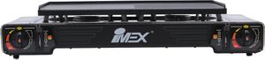IMEX BDZ-2x155 Gasgrill, Gaskocher Edelstahl 2 Flammig mit Grillaufsatz + Koffer