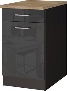 Küchen-Unterschrank 50 MARANELLO-03 Anthrazit Hochglanz Breite 50 cm
