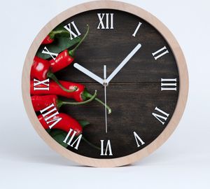 Holzuhr 20fi cm wanduhr - weiße Spitzen - Peperoni