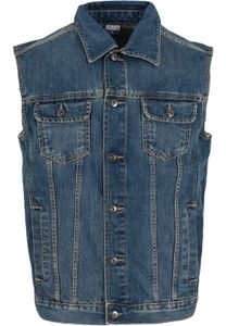 Urban Classics - Klasická džínsová vesta DENIM BLUE XL