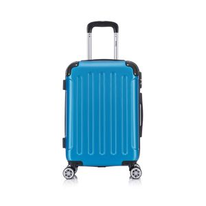 Flexot® F-2045 Handgepäck Bordcase Trolley Koffer Reisekoffer Hartschale Doppeltragegriff mit Zahlenschloss Gr. M Farbe Brilliant-Blau