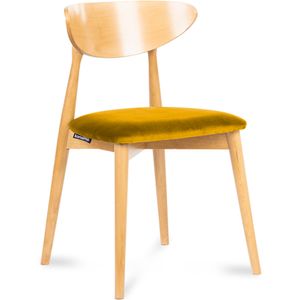 Konsimo Židle "RABI", Žlutá, látka/dřevo, skandinávská, 47x79x45 cm