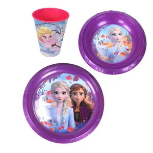 3-tlg. Plastikgeschirr-Se für Kinder Disney Frozen oder Peppa Wutz