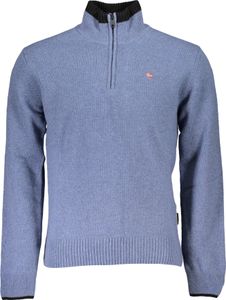 Herren Pullover Blau: Bequemer Regular Fit mit Halbreißverschluss, Größe: XL Farbe: Blu