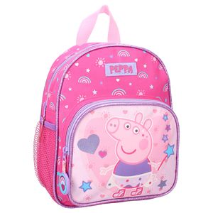Vadobag Růžový batoh Peppa Pig s kapsami na láhev