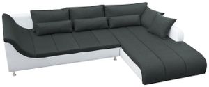 Modern Ecksofa - Wohnzimmer – Wohnlandschaft mit Hocker und Minibar - L-form Couch mit Schlaffunktion - Gemütlich Schlafsofa - AXE - Schwarz