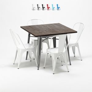 quadratische tisch und stühle in metalldesign Lix industrial jamaica