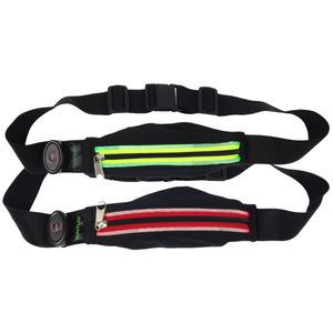 Tunturi Running Hüfttasche  - Laufgürtel - Lauflicht - mit LED-Leuchten Rot