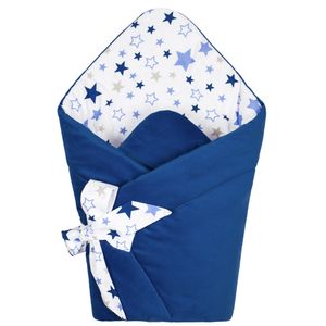 Pepi Detská prikrývka na vankúš - 75 × 75 cm 100% bavlna - detská prikrývka Swaddle Blanket Baby Nest - Navy Blue Velvet Milky Way