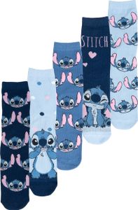 Disney Lilo & Stitch Socken für Damen - Frauen Sneaker Strümpfe 38-43 (5er Pack), Größe:38-43