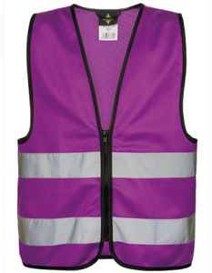 Korntex Unisex Warnschutz für Kinder Safety Vest for with Zipper EN1150 KWRX Violett S (7-12 Years)