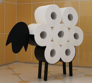 DanDiBo Držák toaletního papíru Černá kovová ovce Držák toaletního papíru Držák toaletního papíru Volně stojící držák toaletního papíru Držák toaletního papíru Držák toaletního papíru