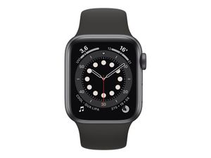 Apple Watch Series 6 Aluminium Cellular Space Grey, Sport Band Black, M06P3FD/A, 40mm
