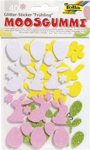 folia Moosgummi Glitter-Sticker "Frühling" 40 Stück